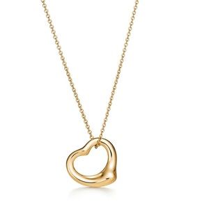 Tiffany 18k Gold Open Heart Pendant